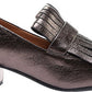 Gentle Souls Mocassim de couro com salto Pewter Ethan feminino, cinza, tamanho 9,5