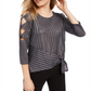 Blusa assimétrica com mangas recortadas BCX Junior, cinza, tamanho médio