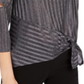 Blusa assimétrica com mangas recortadas BCX Junior, cinza, tamanho médio