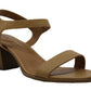 Sandálias femininas estilo &amp; co mollee de couro peep toe casuais slingback marrom tamanho 7 m