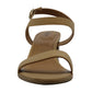 Sandálias femininas estilo &amp; co mollee de couro peep toe casuais slingback marrom tamanho 7 m