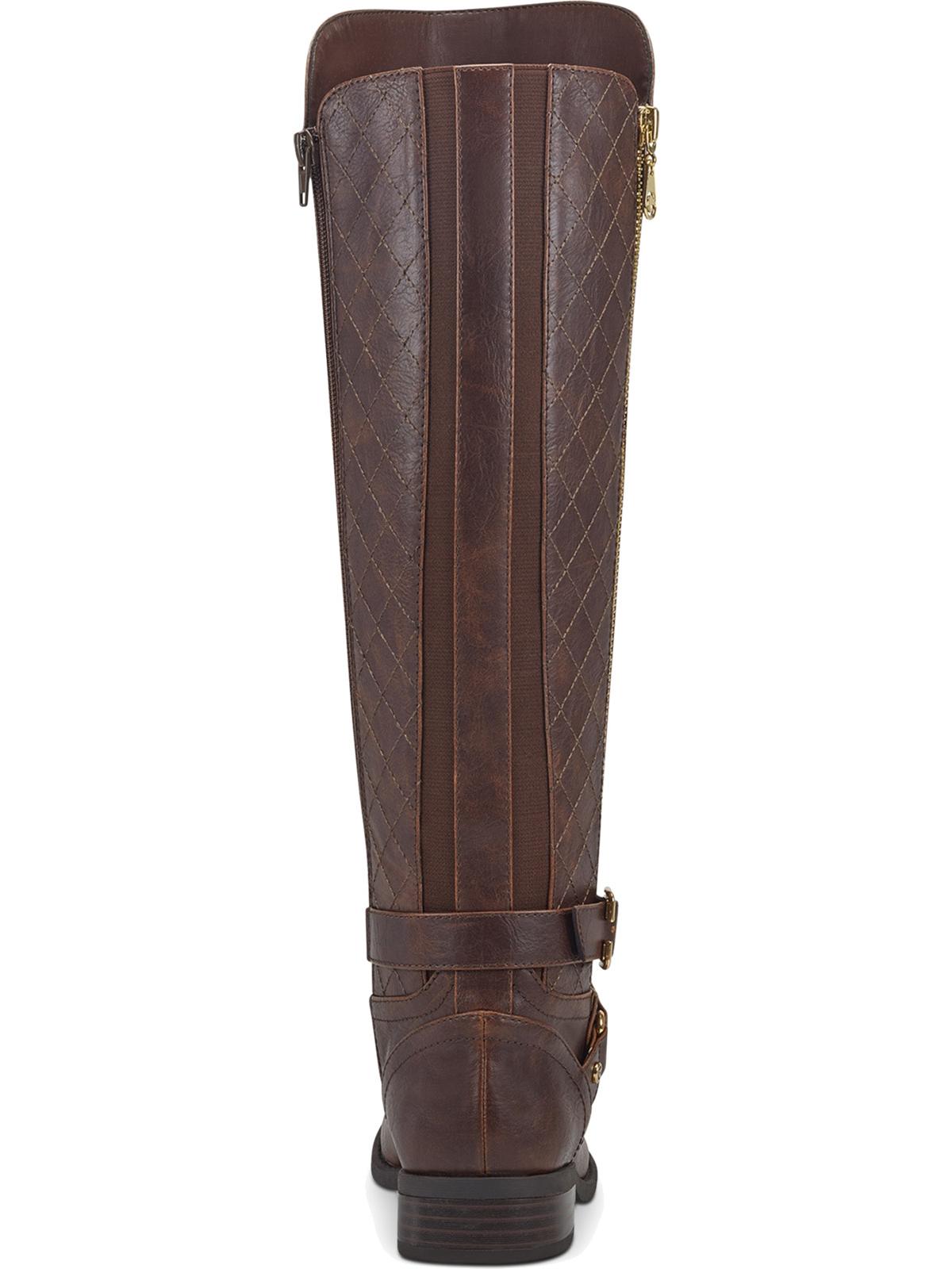 Botas de montaria Guss Haydin Faux Leather para mulheres, marrom, tamanho 7,5 MW