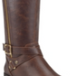 Botas de montaria Guss Haydin Faux Leather para mulheres, marrom, tamanho 7,5 MW