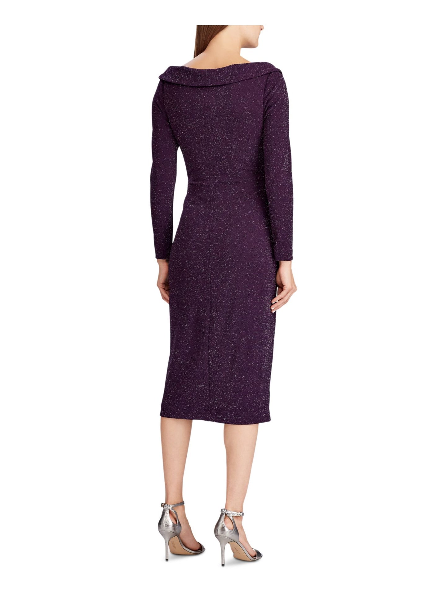 Vestido Ralph Lauren Feminino para Ocasiões Especiais, Roxo, Tamanho 10 Petite