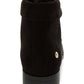 Botas femininas Charter Club com bico redondo e salto bloco, cadarço, pretas, tamanho 9,5 M