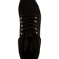 Botas femininas Charter Club com bico redondo e salto bloco, cadarço, pretas, tamanho 9,5 M