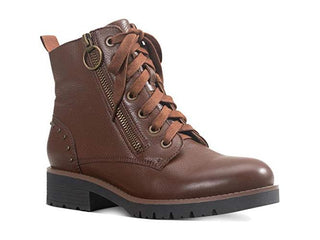 Botas de combate femininas American Rag Tatum Leather Studded, marrom, tamanho 9 M