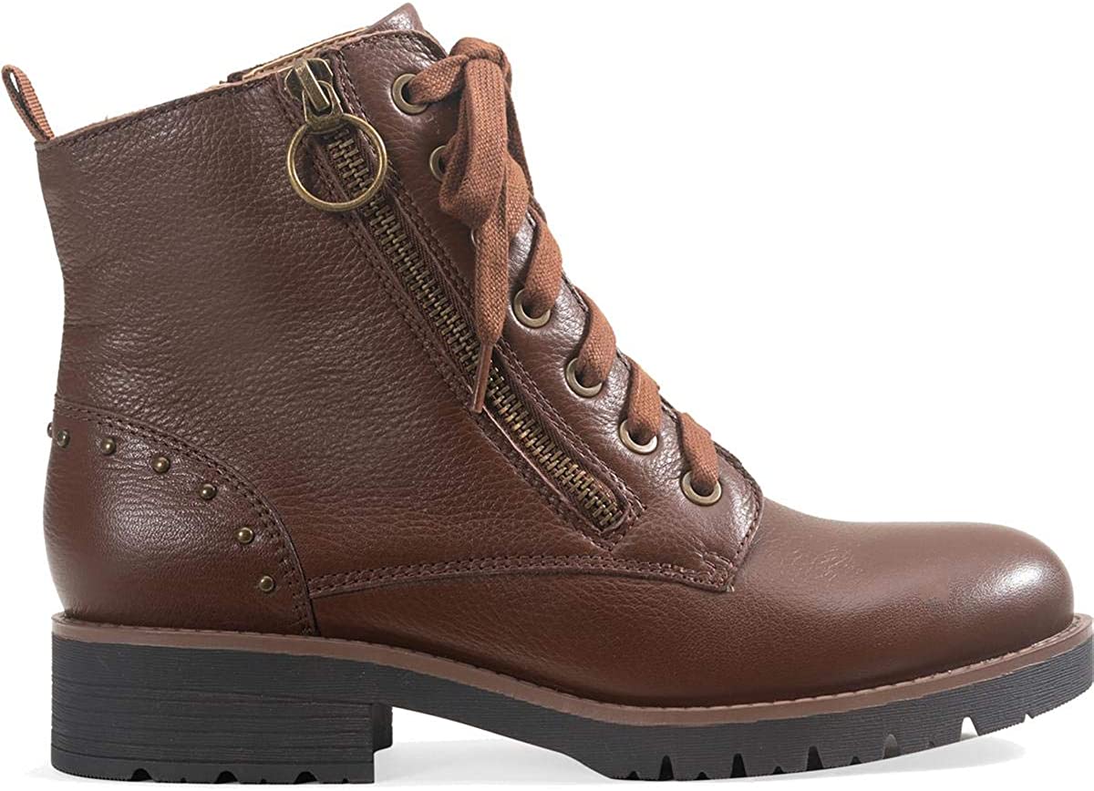 Botas de combate femininas American Rag Tatum Leather Studded, marrom, tamanho 9 M