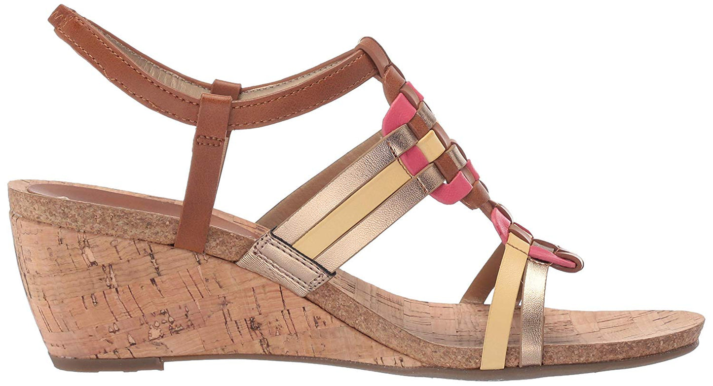 Sandália Anabela Sport Tilly Feminina Anne Klein Marrom Multi Tamanho 9,5 M