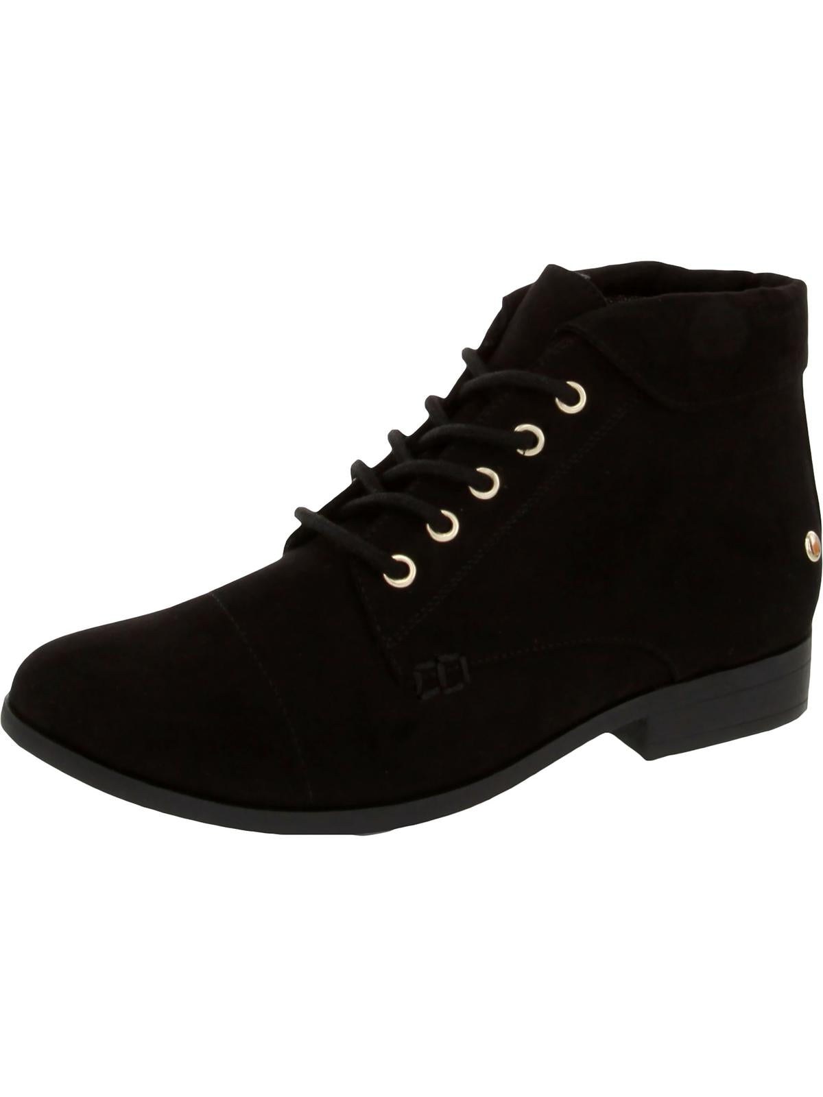 Botas femininas Charter Club Crissie com cadarço, casuais, pretas, tamanho 7,5 M