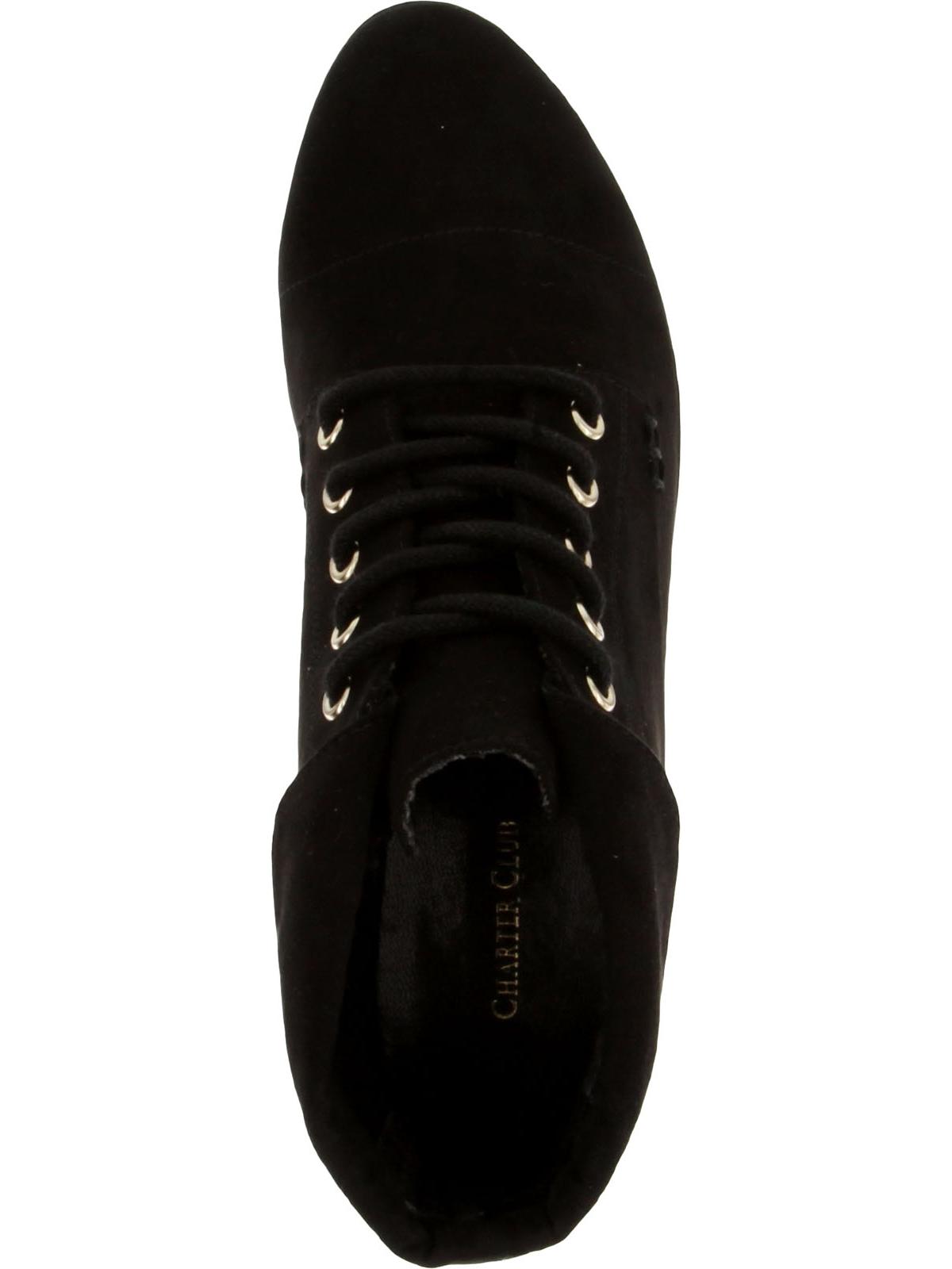Botas femininas Charter Club Crissie com cadarço, casuais, pretas, tamanho 7,5 M