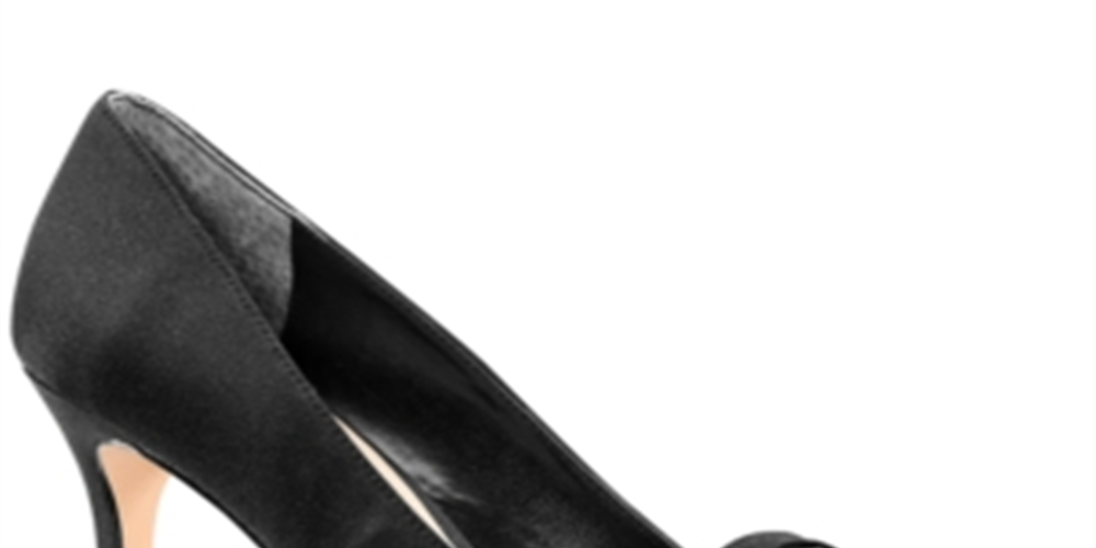 Nina Women's Crisscross Straps Padded Plissado Comfort Rhiyana Round Toe Stiletto Slip-on Couro Vestido Sapatos Pretos Tamanho 9,5 M