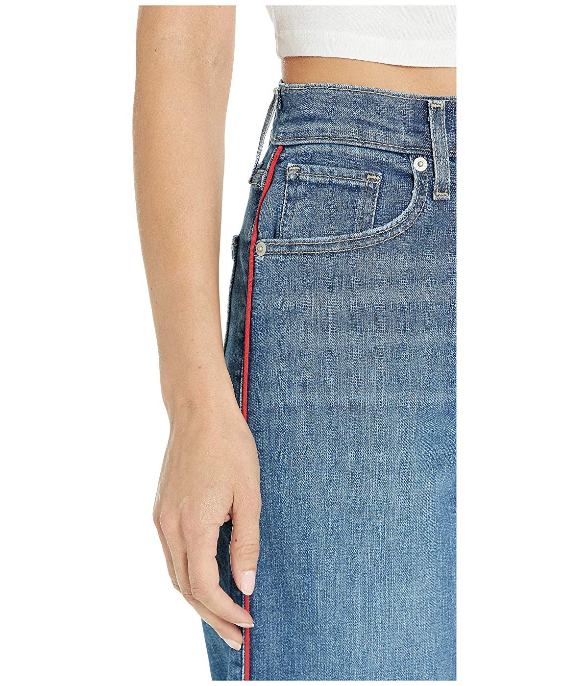 Calça jeans curta Levi's Mile High Wide Leg Feminina Azul Tamanho 28X25