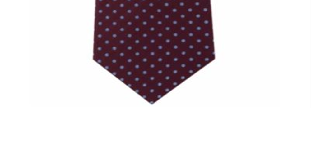 Gravata de seda masculina Tommy Hilfiger com bolinhas - Borgonha, tamanho único
