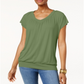 Camiseta feminina Bluson da coleção JM, verde, tamanho XS