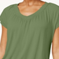 Camiseta feminina Bluson da coleção JM, verde, tamanho XS