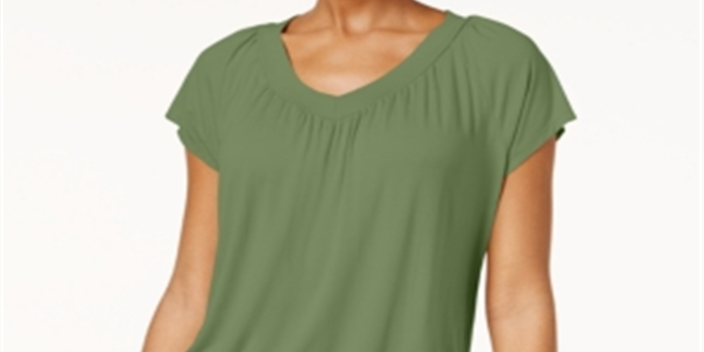Camiseta feminina Bluson da coleção JM, verde, tamanho XS