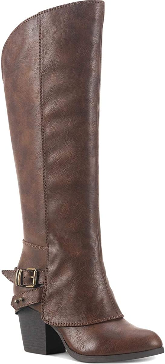 Bota feminina American Rag Emilee de couro sintético até o joelho, marrom, tamanho 10 M