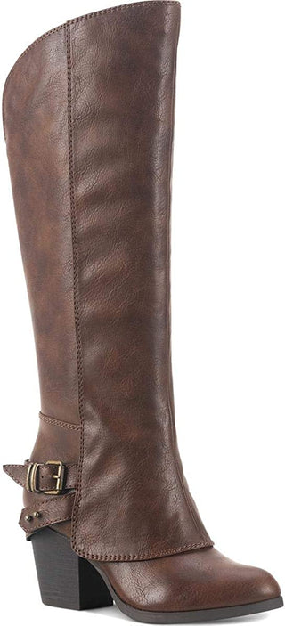 Bota feminina American Rag Emilee de couro sintético até o joelho, marrom, tamanho 10 M