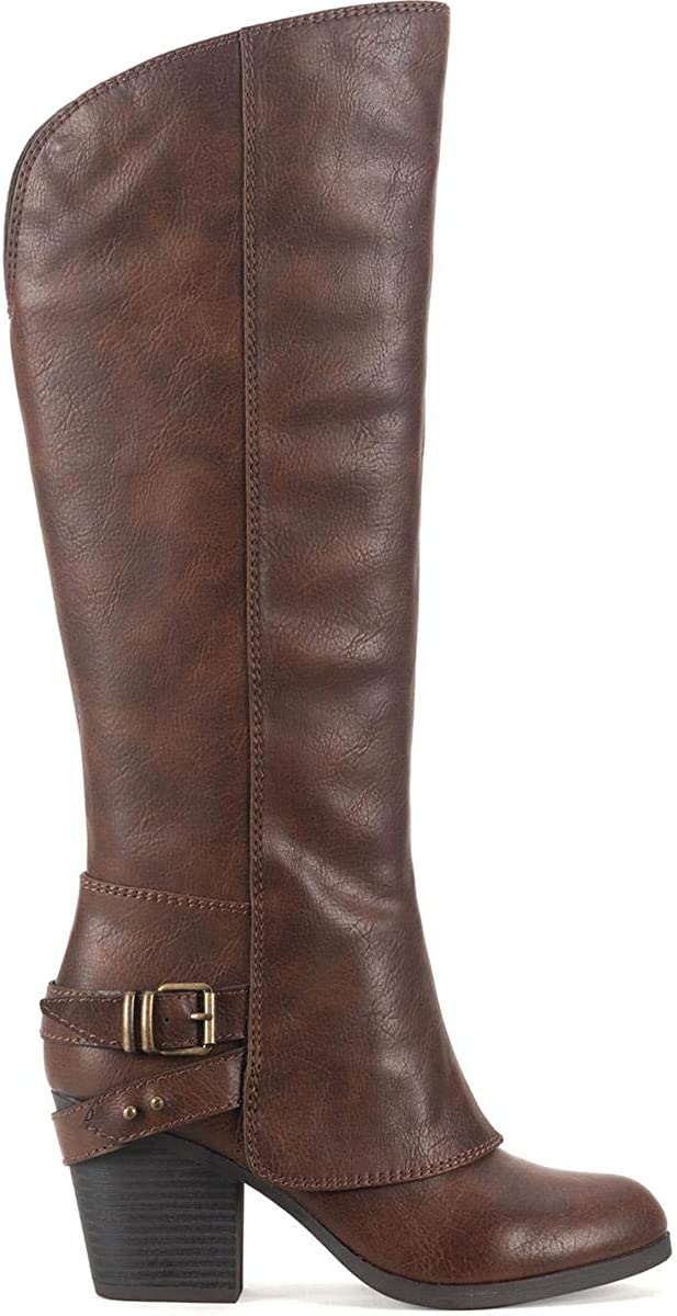 Bota feminina American Rag Emilee de couro sintético até o joelho, marrom, tamanho 10 M