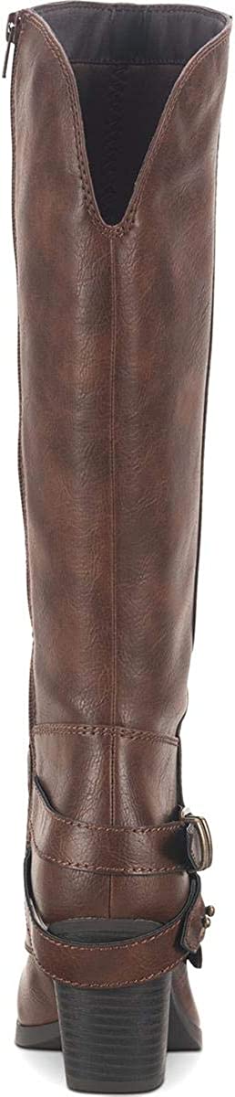 Bota feminina American Rag Emilee de couro sintético até o joelho, marrom, tamanho 10 M