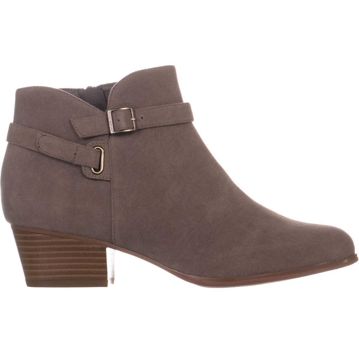 Botas femininas Giani Bernini Dorii de couro com bico amendoado, tamanho 6,5 M, cinza