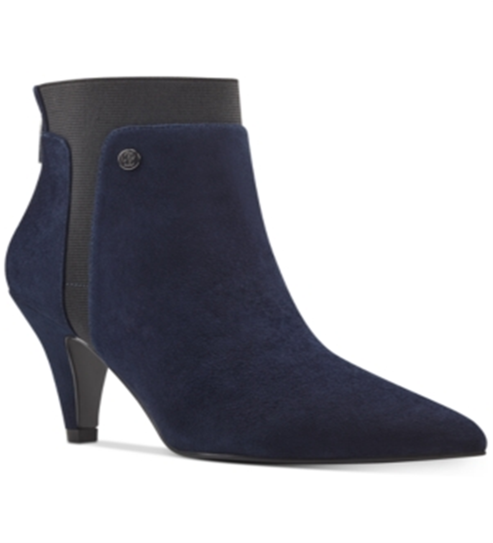 Botas femininas Bandolino Bari com palmilha acolchoada e bico fino, tamanho 7,5 M, azul