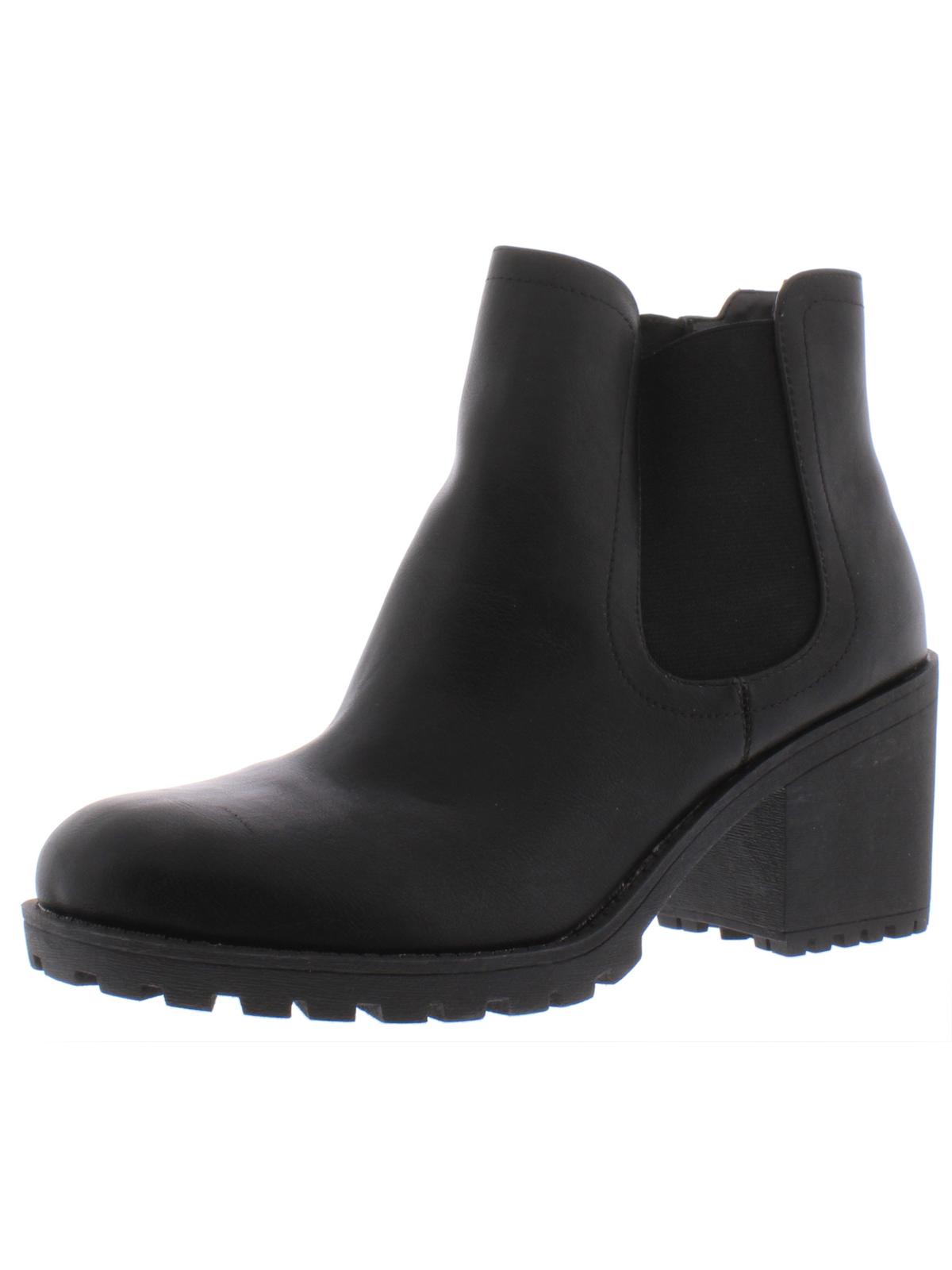 Botas femininas American Rag Morghan de couro sintético com bico redondo, pretas, tamanho 8 M