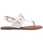 Sandálias femininas Tommy Hilfiger Luvee de couro sintético com tiras em T, brancas, tamanho 6M