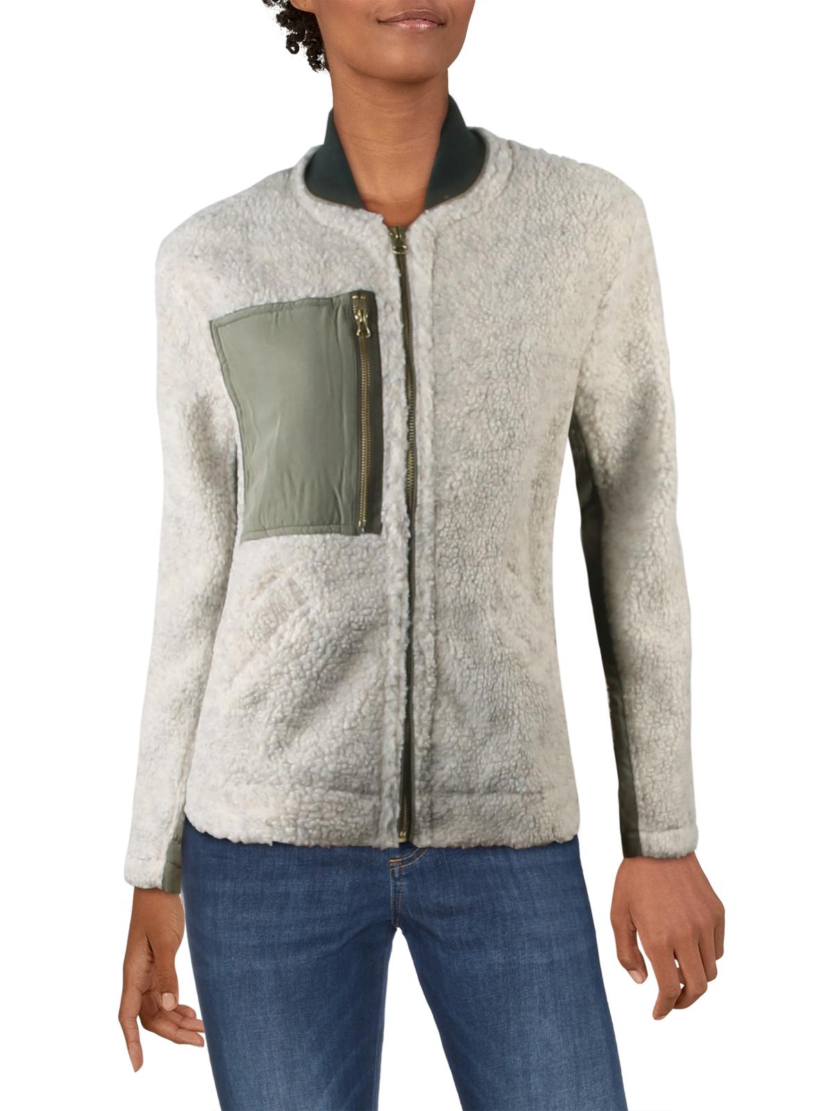 Casaco de inverno texturizado com zíper Free People feminino, marrom, tamanho pequeno