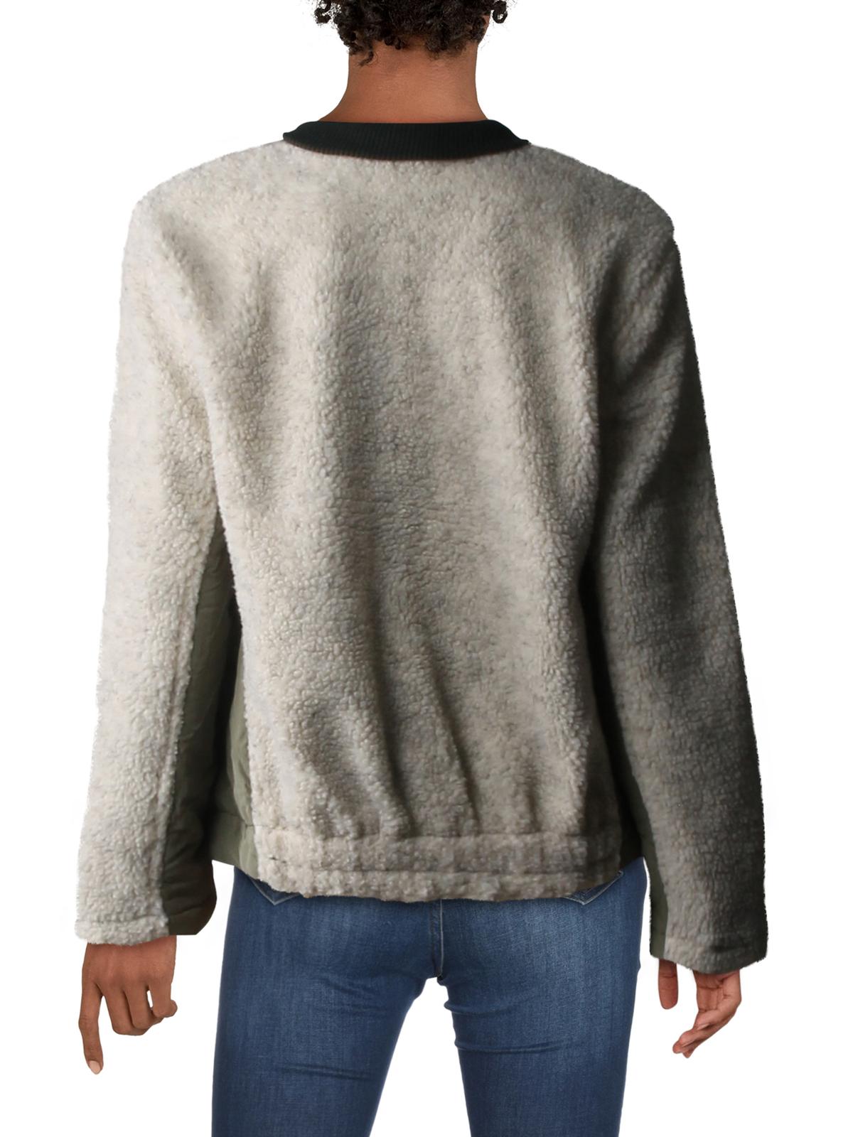 Casaco de inverno texturizado com zíper Free People feminino, marrom, tamanho pequeno