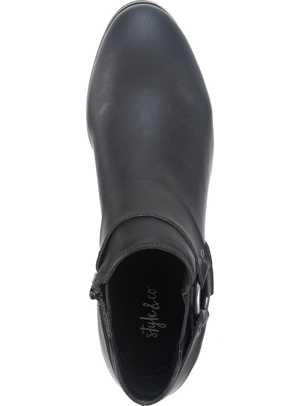 Botas femininas estilo &amp; co Winnde de couro com bico amendoado, tamanho 6,5 M, pretas
