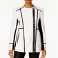 INC Contrast Full Zip Feminino Branco Tamanho Grande