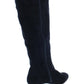 Botas femininas acima do joelho em camurça sintética Finnly da Style &amp; Co, pretas, tamanho 5 M