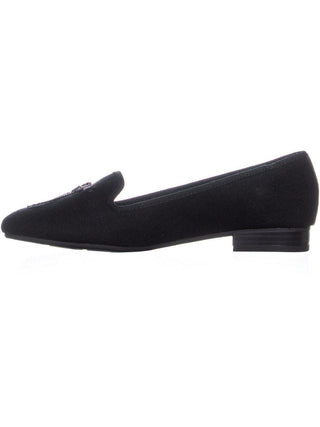 Mocassim feminino Charter Club Femmiie de tecido com bico redondo, preto, tamanho 8