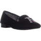 Mocassim feminino Charter Club Femmiie de tecido com bico redondo, preto, tamanho 8