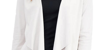 Cardigan feminino INC em pele de cordeiro, cor marfim, tamanho 2XL