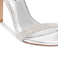 Sandália feminina Steve Madden de tecido com bico aberto para ocasiões especiais, tira no tornozelo, prata, tamanho 9 M