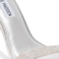 Sandália feminina Steve Madden de tecido com bico aberto para ocasiões especiais, tira no tornozelo, prata, tamanho 9 M