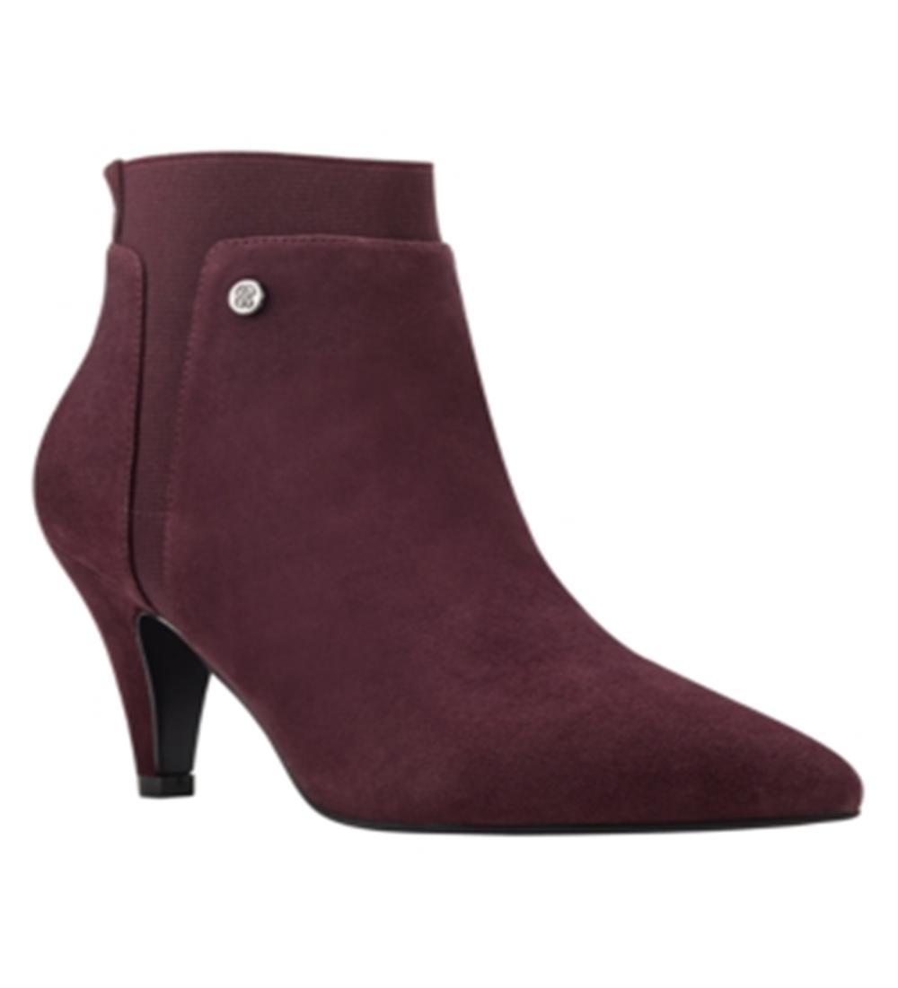 Botas femininas Bandolino Bari com palmilha acolchoada e bico fino, vermelhas, tamanho 9 M