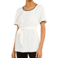Top Alfani Feminino com Amarração na Cintura, Branco, Tamanho Pequeno