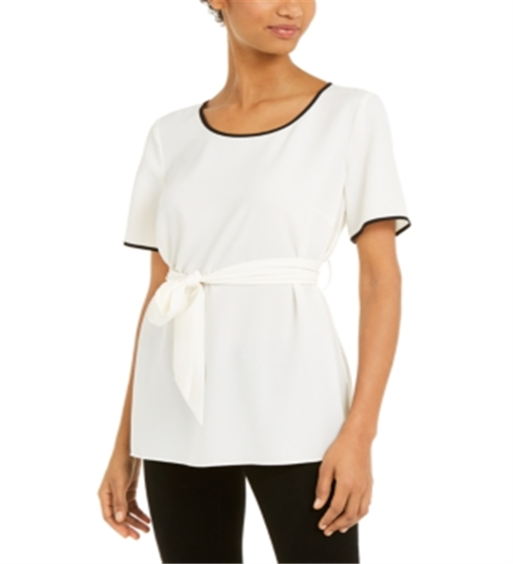 Top Alfani Feminino com Amarração na Cintura, Branco, Tamanho Pequeno