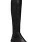 Steve Madden Botas femininas de couro Rino com bico fechado e cano alto, pretas, tamanho 5,5 M