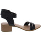 Sandálias femininas Sun + Stone Alectap com tira no tornozelo e salto preto, tamanho 7,5 M