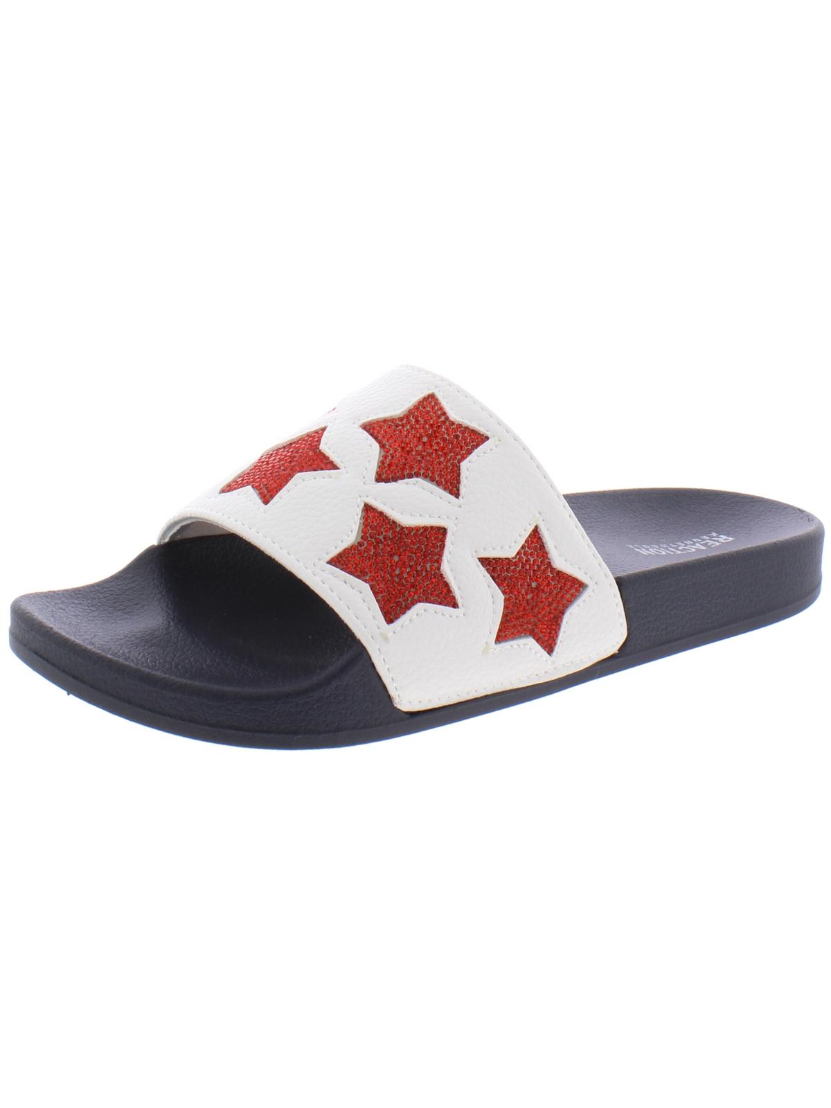 Sandálias femininas Kenneth Cole Reaction Pool Splash casuais com strass, vermelhas, multicoloridas, tamanho 10 M