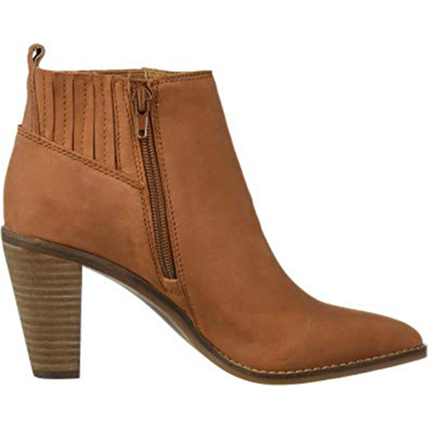 Bota feminina Lucky Brand Nesly com salto alto e espuma de memória sintética, marrom, tamanho 8 M