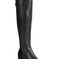 Botas femininas de couro Karmenn Tall Over the Knee da INC International Concepts, pretas, tamanho 9 M