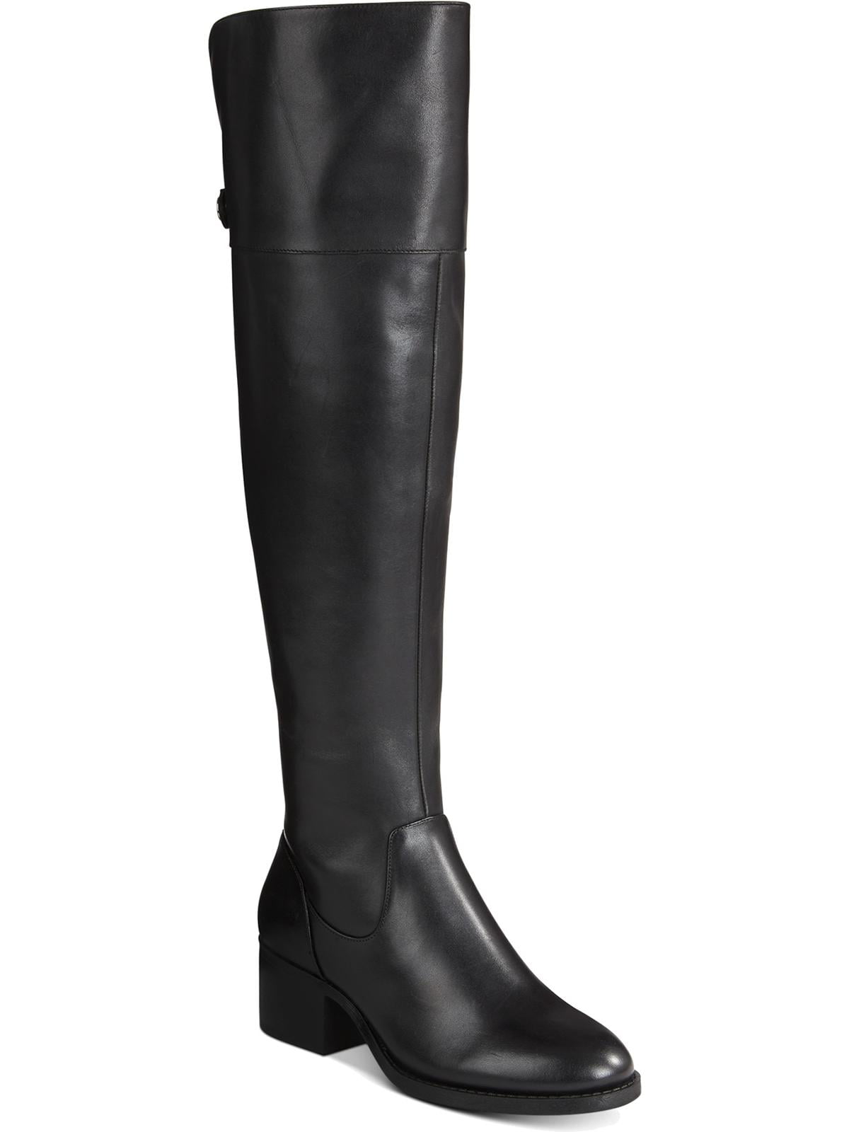 Botas femininas de couro Karmenn Tall Over the Knee da INC International Concepts, pretas, tamanho 9 M