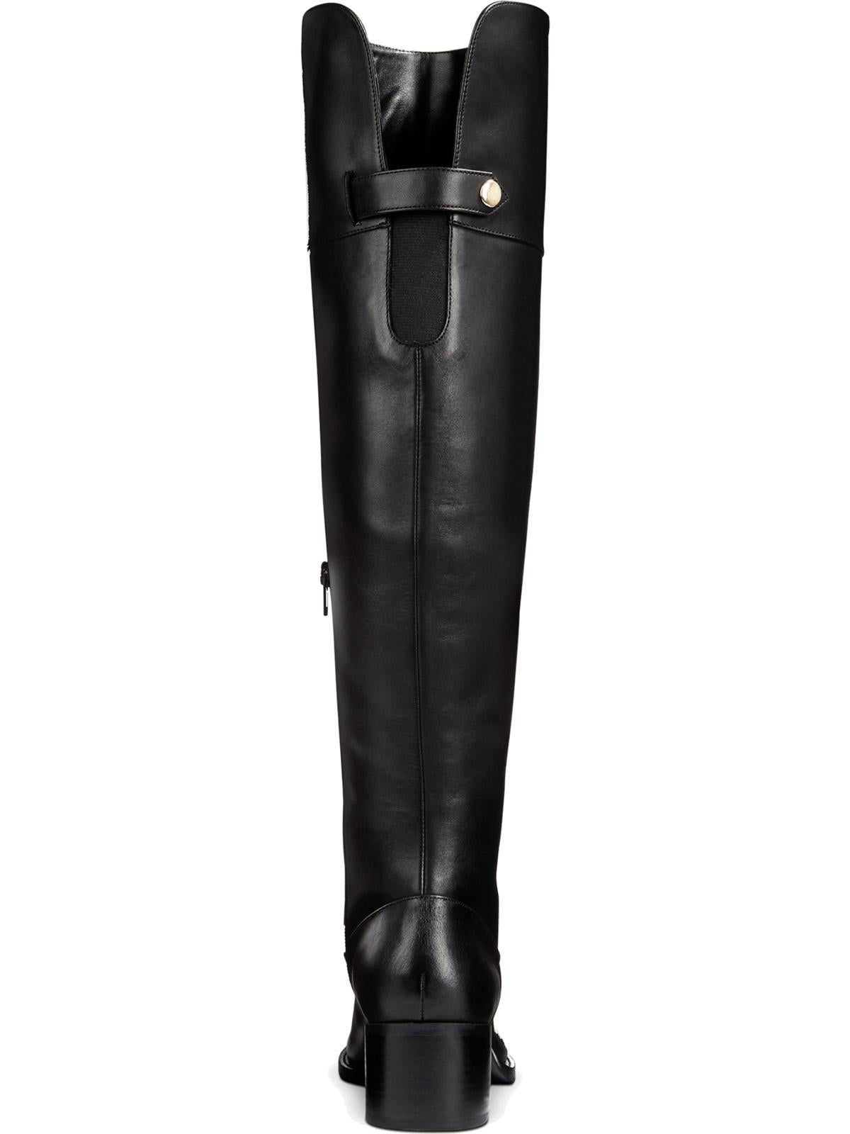 Botas femininas de couro Karmenn Tall Over the Knee da INC International Concepts, pretas, tamanho 9 M