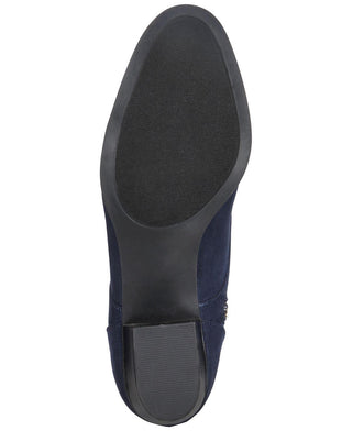 Botas femininas Charter Club com bico amendoado e salto alto, tamanho 10 M, azul